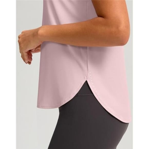 Women's Workout Tank Tops Lightweight Sleeveless Workout Tops Loose Fit - Picture 4 of 8